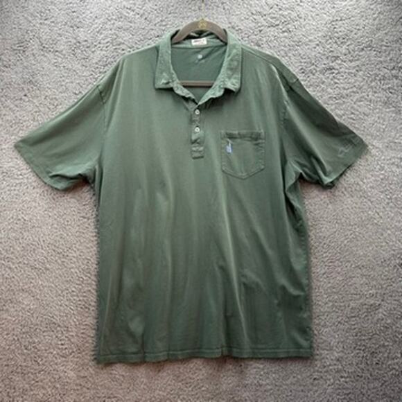 Johnny O 2XL Green Short Sleeve Polo The Valley Club Logo Cotton Comfort EUC - Picture 1 of 10